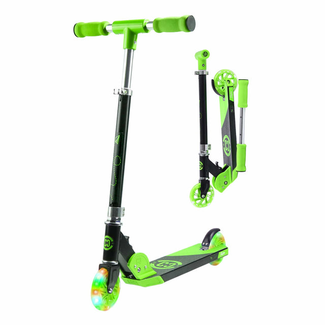 CORE Kids Foldy Black & Green Kick Scooter For Kids I Kick Scooter For Kids Fold Upright