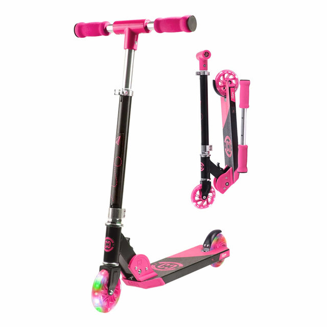 CORE Kids Foldy Black & Pink Kick Scooter For Kids I Kick Scooter For Kids Fold Upright