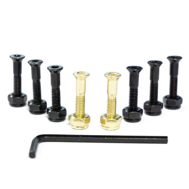 CORE Skateboard Mounting Hardware 1in Bolts Gold I Skateboard Hardware